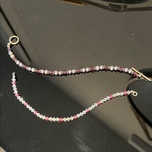 Elegant Purple and Pink Beaded Bracelet Set